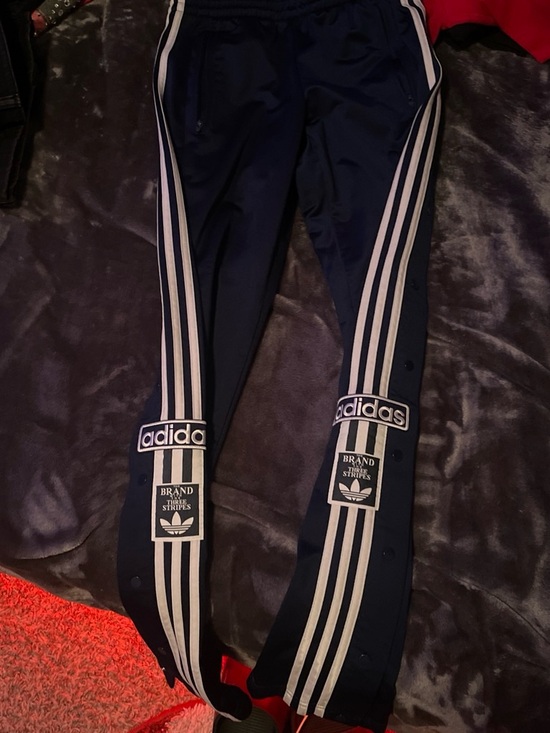 adidas Other - adidas Navy Blue Track Pants with White Three Stripes